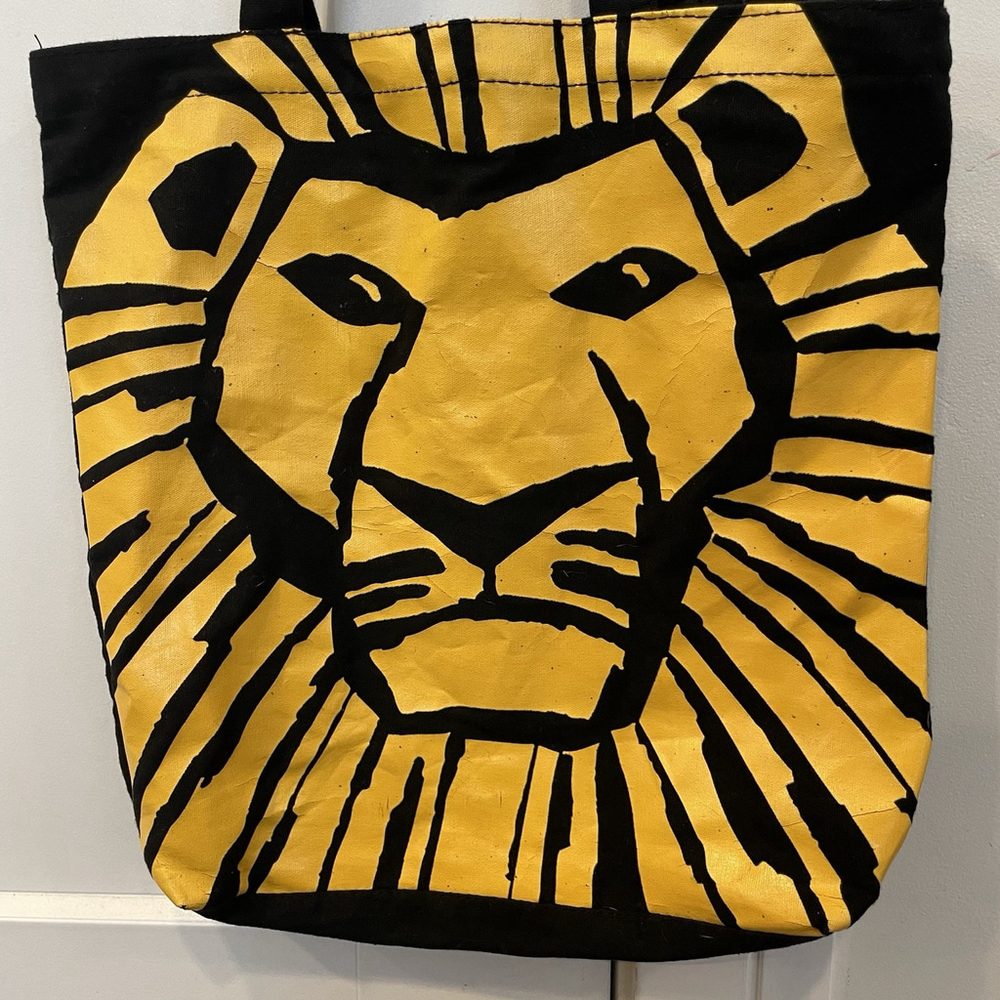 DISNEY THE LION KING BROADWAY MUSICAL 13” CANVAS TOTE BAG BLACK SIMBA MUFASA - Picture 5 of 7